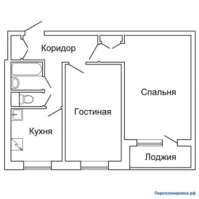 планировка двухкомнатной квартиры ii-49 (вариант №3)
