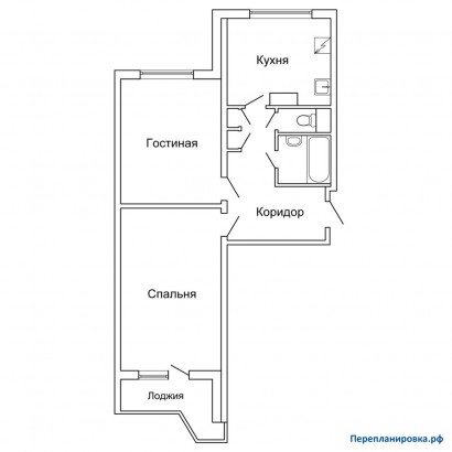 типовая планировка двухкомнатной квартиры п-44