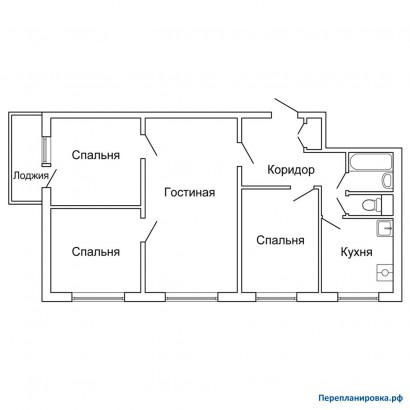 типовая планировка четырехкомнатной квартиры ii-49