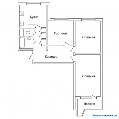 типовая планировка трехкомнатной квартиры п 44