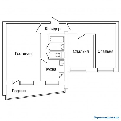 типовая планировка трехкомнатной квартиры ii-68