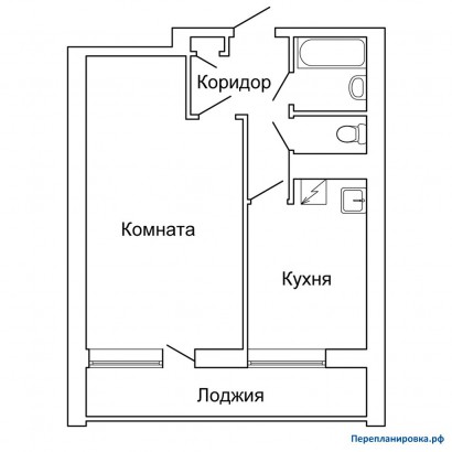 типовая планировка однокомнатной квартиры ii-68
