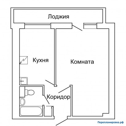 типовая планировка однокомнатной квартиры и-209а