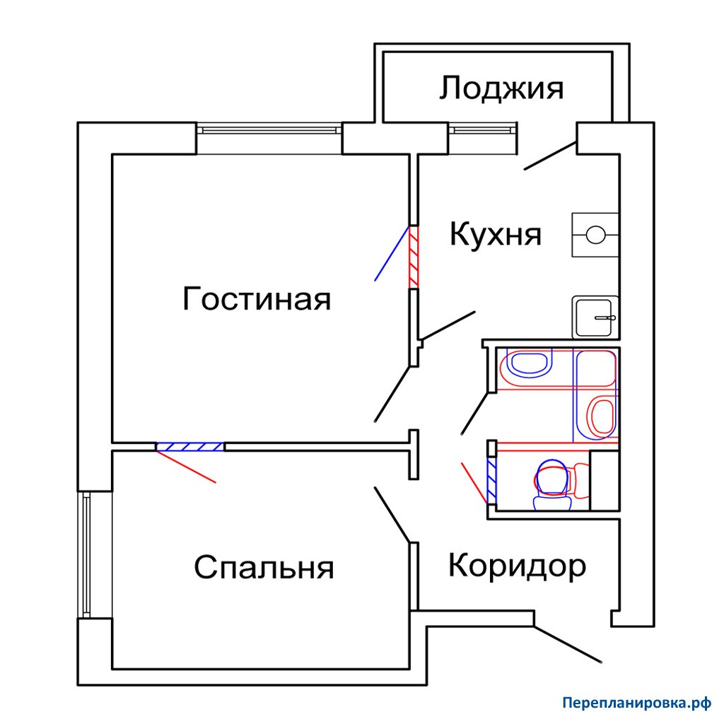 План 2 х комнатной квартиры