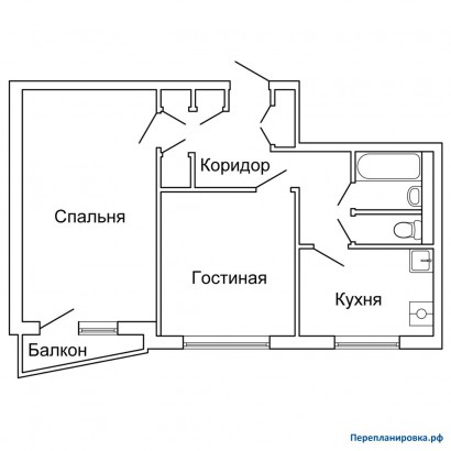 типовая планировка двухкомнатной квартиры ii-57