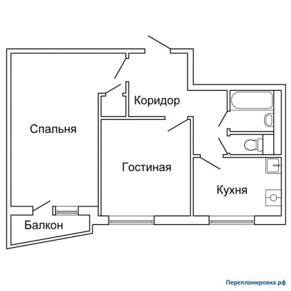 типовая планировка двухкомнатной квартиры ii-57