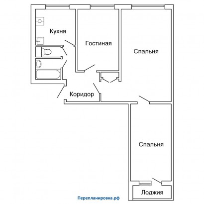 типовая планировка трехкомнатной квартиры ii-49