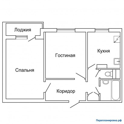типовая планировка двухкомнатной квартиры п-42